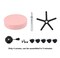 PU Leather Height-Adjustable Rolling Stool Chair for Drafting and Spa with Wheels in Pink